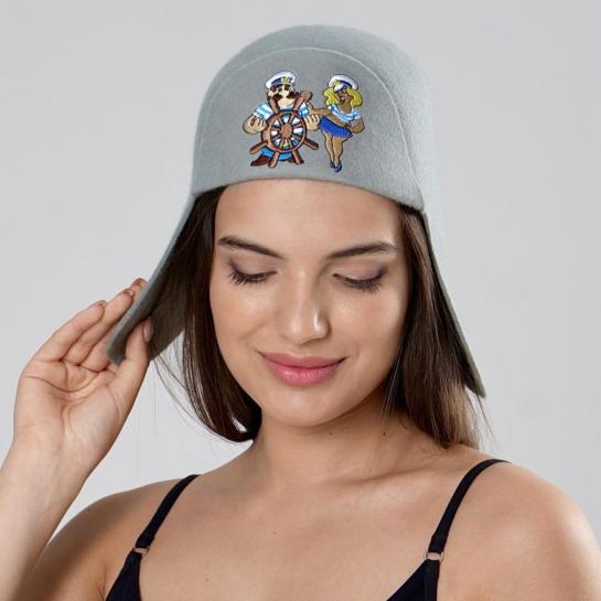 Колпак банный Ушанка с вышивкой — фото-542_1