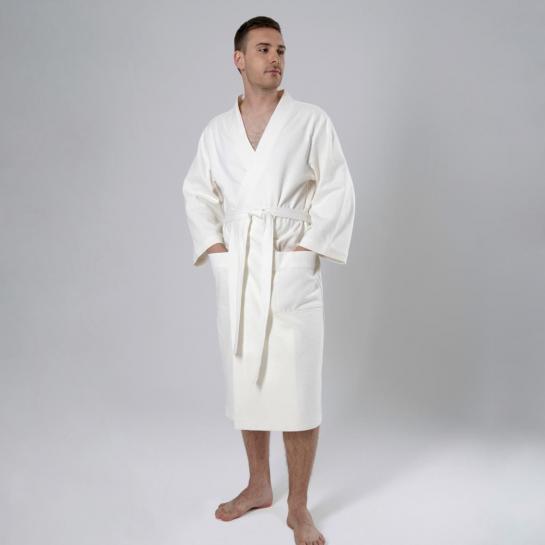 Белый вафельный халат "Классика" — фото-545_2