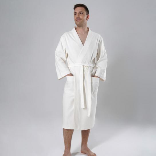 Белый вафельный халат "Классика" — фото-545_4